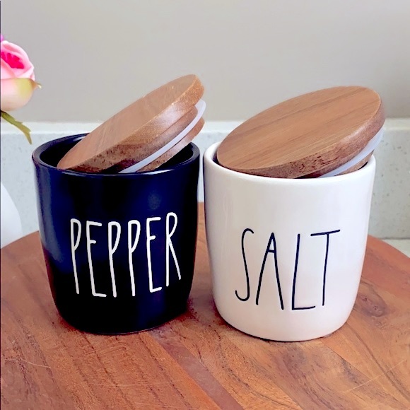 Rae Dunn Other - 🧂 RAE DUNN SALT PEPPER CELLARS SET FARMHOUSE MINI CANISTERS